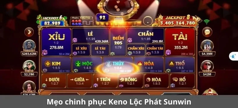Các tụ cược trong Keno Lộc Phát Sunwin