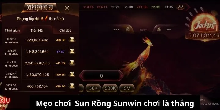 Chơi Sun Rồng Sunwin trong thời gian “vàng”